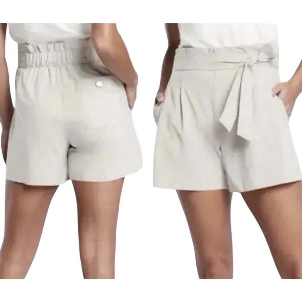 Athleta Shorts Skyline II Wrap Tie Waist Beige‎ Plus Size  18